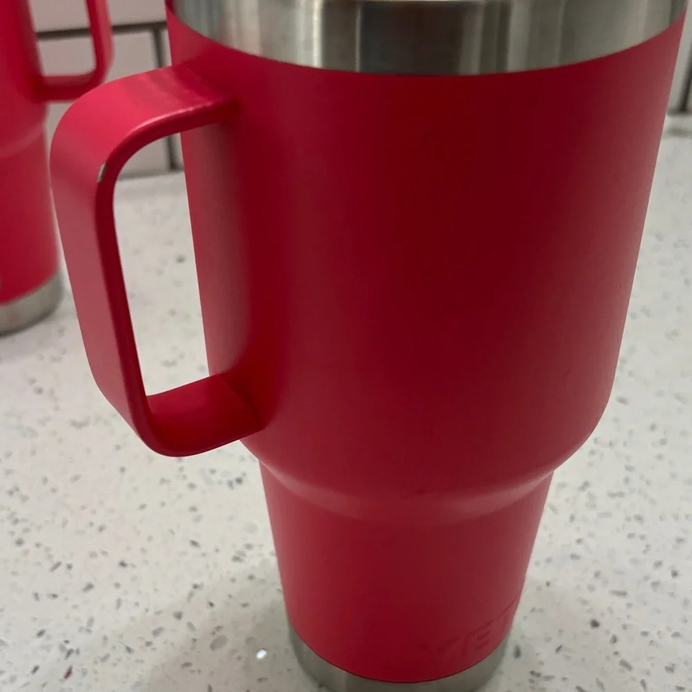 YETI Bright Pink Travel Tumbler with straw and Mug Duo - Picture 4 of 5